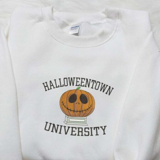 Halloweentown University Embroiderd Shirt Vintage Halloween Embroidered Shirt Best Gifts for Halloween Lovers