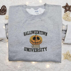 Halloweentown University Embroiderd Shirt Vintage Halloween Embroidered Shirt Best Gifts for Halloween Lovers