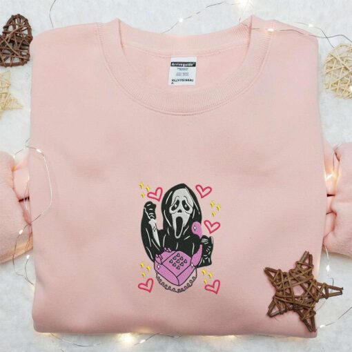 Hang Up Love Ghostface Embroidered Sweatshirt Scream Halloween Embroidered Hoodie Best Halloween Gift Ideas
