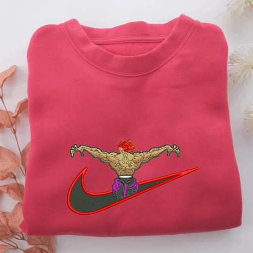 Hanma Yujiro Swoosh Nike Embroidered Sweatshirt, Nike Movie Inspired, Best Gifts Idea For Him Her - Image 5