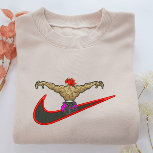 Hanma Yujiro Swoosh Nike Embroidered Sweatshirt, Nike Movie Inspired, Best Gifts Idea For Him Her