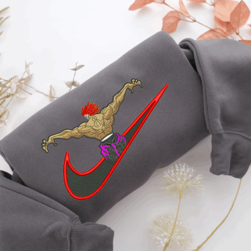 Hanma Yujiro Swoosh Nike Embroidered Sweatshirt, Nike Movie Inspired, Best Gifts Idea For Him Her - Image 4