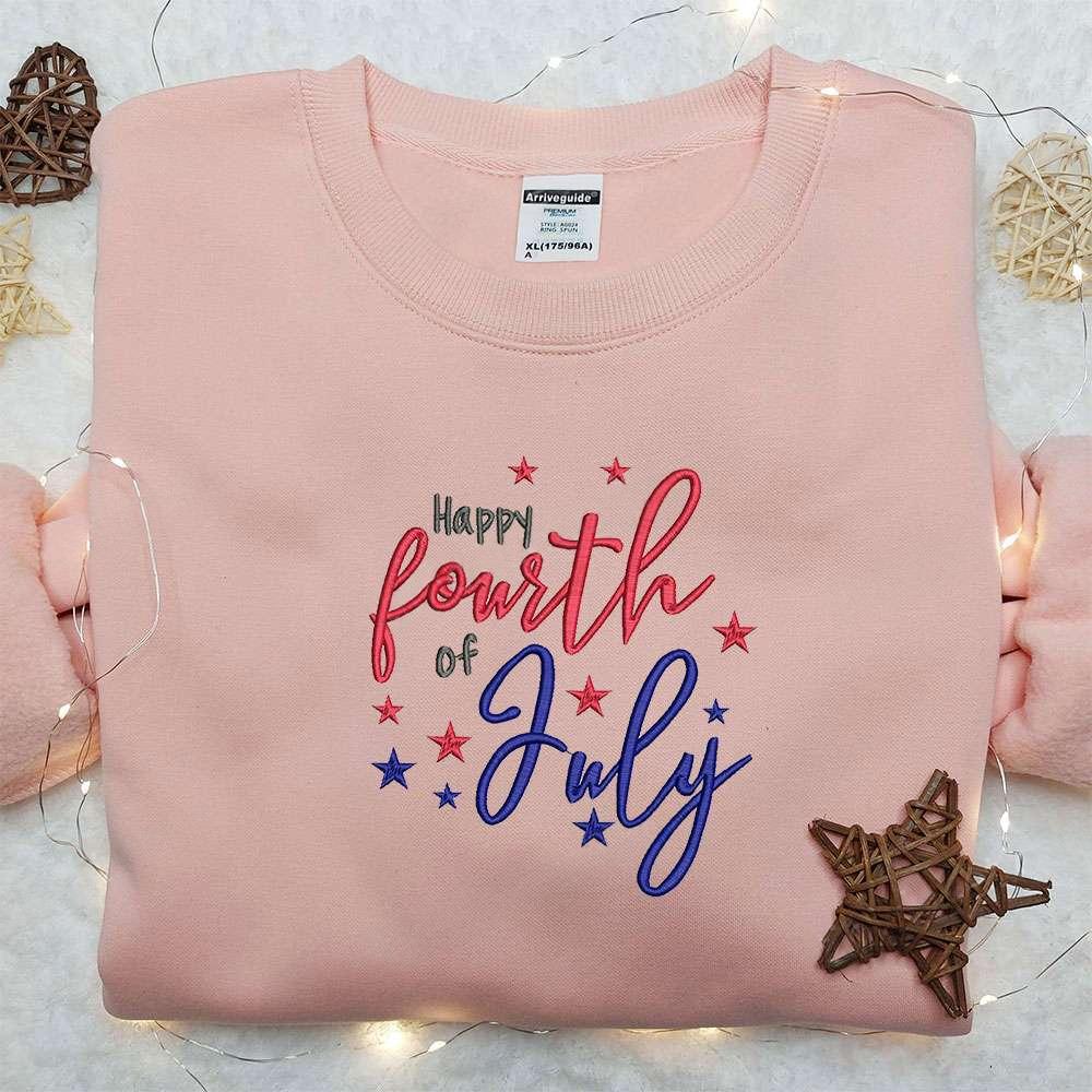 Happy 4th of July Embroidered Shirt National Day Gifts Best Patriotic Shirts