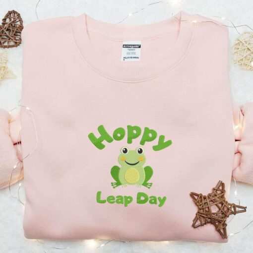 Happy Leap Day Frog Embroidered Shirt Cartoon Embroidered Hoodie Best Gift Ideas