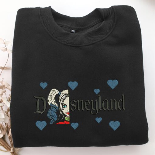 Harley Quinn Half Face Disneyland Embroidery, Disneyland Embroidered Sweatshirt, Movie Disney Inspired, Best Gifts Idea For Him Her - Image 5