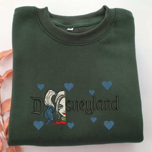 Harley Quinn Half Face Disneyland Embroidery, Disneyland Embroidered Sweatshirt, Movie Disney Inspired, Best Gifts Idea For Him Her - Image 3