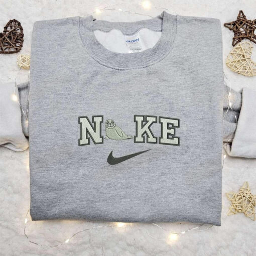 Harp Seal x Nike Animal Embroidered Shirt Nike Inspired Embroidered Shirt Best Gift for Family