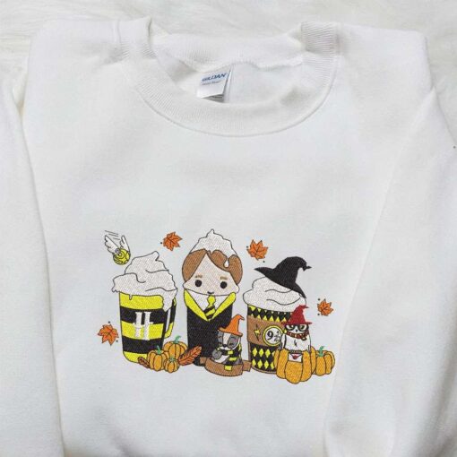 Harry Potter Horror Lattte Coffe Embroidered Shirt Funny Halloween Embroirdered Shirt Best Halloween Gifts for Family