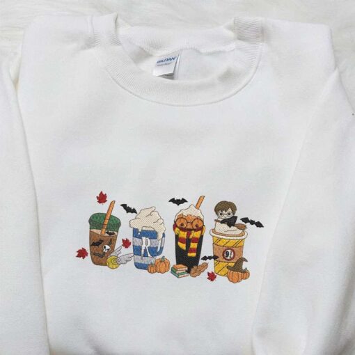 Harry Potter Latte Coffee Embroidered Sweatshirt Harry Potter Movie Embroidered Hoodie Best Gift Ideas