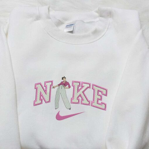 Harry Style x Nike Celebrity Embroidered Tshirt Nike Inspired Embroidered Shirt Best Gift for Family