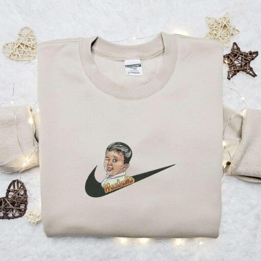 Hasbulla x Nike Swoosh Embroidered Shirt Celebrity Embroidered Hoodie Nike Inspired Embroidered T Shirt