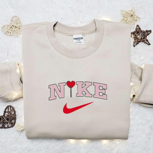 Heart Lollipop x Nike Embroidered Shirt Favorite Food And Drink Embroidered Hoodie Best Valentine Gift Idea