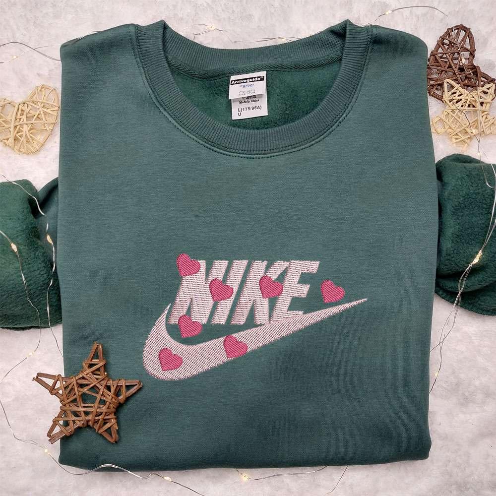 Hearts x Nike Embroidered Sweatshirt Nike Inspired Embroidered Shirt The Best Valentine Gift