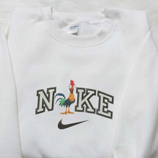 Hei Hei x Nike Cartoon Embroidered Tshirt Hei Hei the Rooster Disney Embroidered Shirt Nike Inspired Embroidered Shirt
