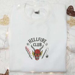 HellFire Club Embroidered Shirt Spooky Embroidered Shirt Best Gifts for Halloween Lovers