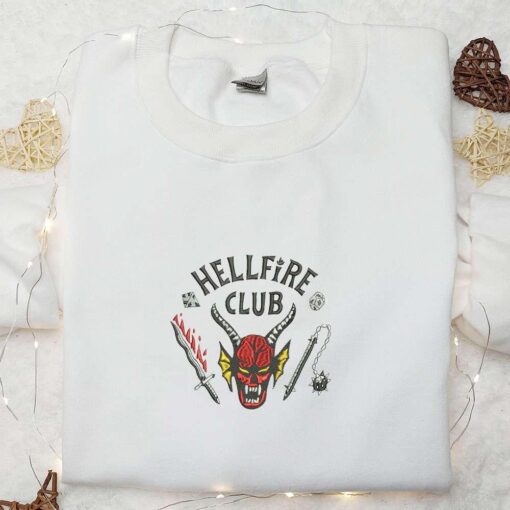HellFire Club Embroidered Shirt Spooky Embroidered Shirt Best Gifts for Halloween Lovers