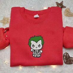 Hello Kitty Beetlejuice Embroidered Sweatshirt Halloween Embroidered Hoodie Best Halloween Gift Ideas
