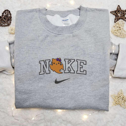 Hello Kitty Boo Ghost x Nike Embroidered Sweatshirt Nike Inspired Embroidered Shirt The Best Halloween Gift