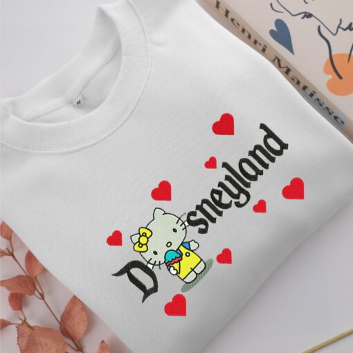Hello Kitty Disneyland Embroidery, Disneyland Embroidered Sweatshirt, Movie Disney Inspired, Best Gifts Idea For Him Her - Image 2
