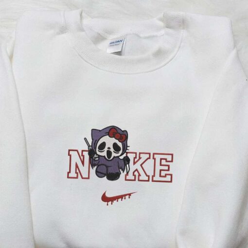 Hello Kitty Ghostface x Nike Embroidered Sweatshirt Nike Inspired Embroidered Shirt The Best Halloween Gift
