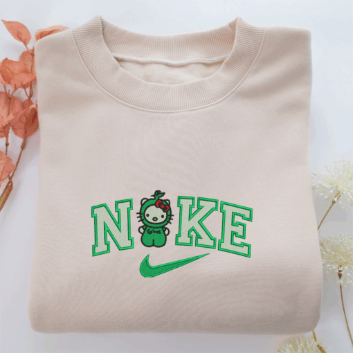Hello Kitty Nike Green Nike Embroidered Sweatshirt, Nike Movie Inspired, Best Gifts Idea For Him Her