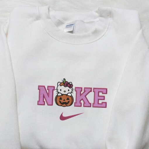 Hello Kitty Pumpkin x Nike Embroidered Sweatshirt Nike Inspired Embroidered Shirt The Best Halloween Gift