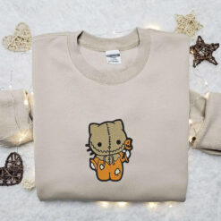 Hello Kitty Sam Trick Or Treat Embroidered Sweatshirt Horror Movie Embroidered Hoodie Best Halloween Gift Ideas
