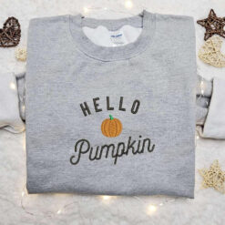 Hello Pumpkin Embroidered Shirt Vintage Halloween Embroidered Shirt Happy Halloween Embroidered Shirt 4