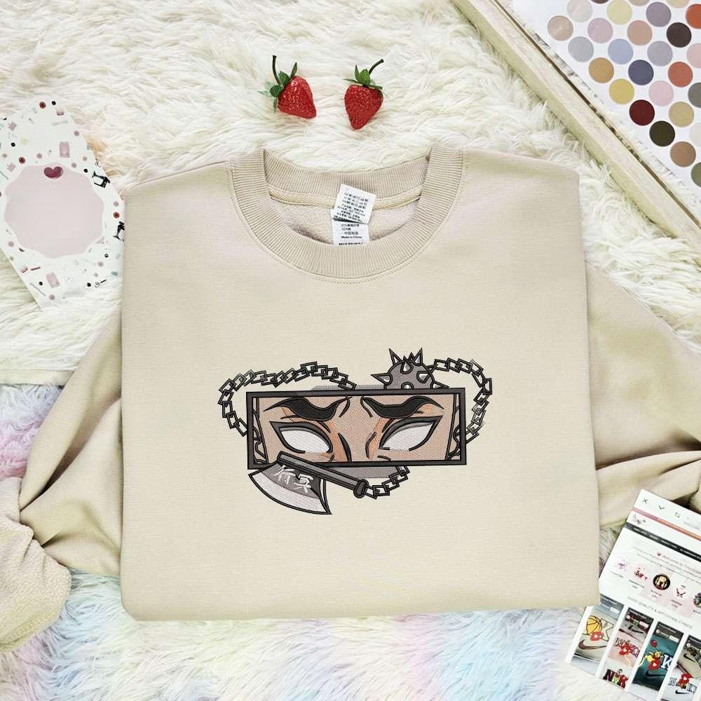 Himejima Gyomei Eyes Kimetsu No Yaiba Anime , Anime Embroidered T-shirt Sweatshirt Hoodie, Inspired Anime Movie, Best Gift for Anime Fans