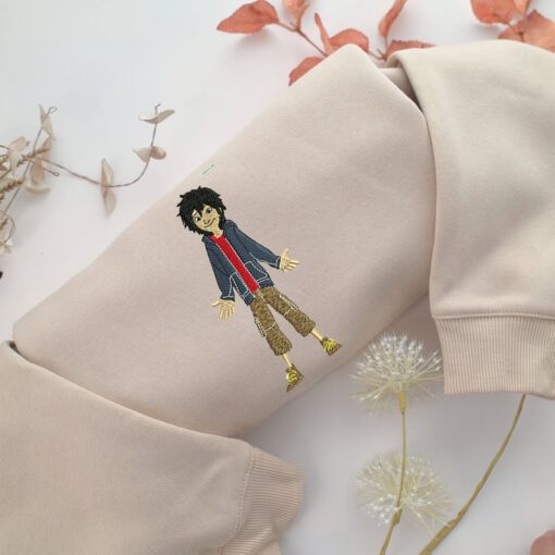 Hiro Hamada Embroidery, Disneyland Embroidered Sweatshirt, Movie Disney Inspired, Best Gifts Idea For Him Her