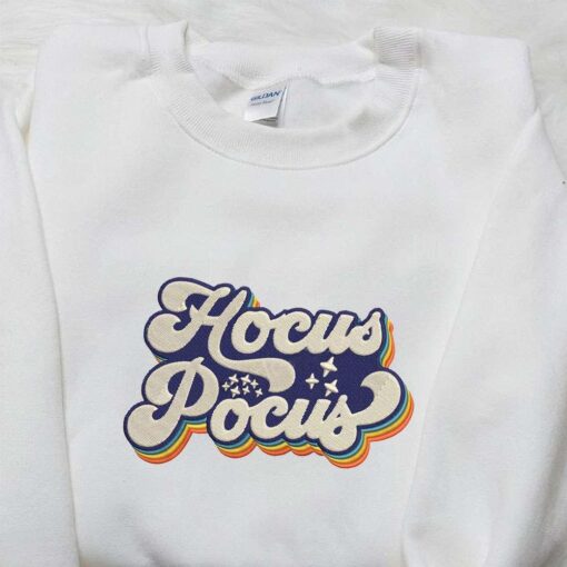 Hocus Pocus Retro Vintage Embroidered Shirt Halloween Embroidered Shirt Best Halloween Gifts for Family