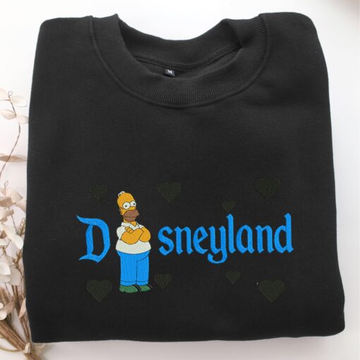 Homer Simpson Disneyland Embroidery, Disneyland Embroidered Sweatshirt, Movie Disney Inspired, Best Gifts Idea For Him Her - Image 5