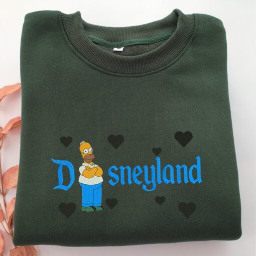 Homer Simpson Disneyland Embroidery, Disneyland Embroidered Sweatshirt, Movie Disney Inspired, Best Gifts Idea For Him Her - Image 3