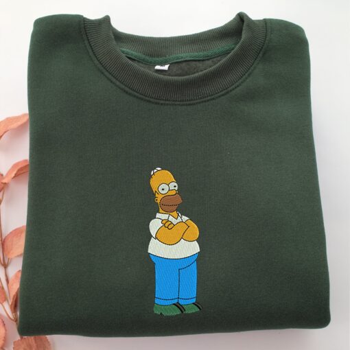 Homer Simpson Embroidery, Disneyland Embroidered Sweatshirt, Movie Disney Inspired, Best Gifts Idea For Him Her - Image 3