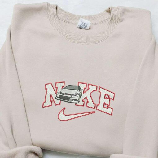 Honda Car x Nike Embroidered Shirt Transportations Embroidered Shirt Nike Inspired Embroidered Hoodie