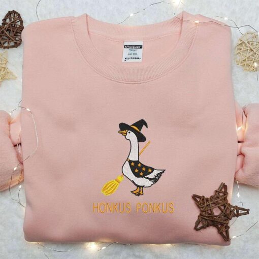 Honkus Ponkus Halloween Silly Goose Embroidered Shirt Animal Embroidered Shirt Halloween Embroidered Shirt