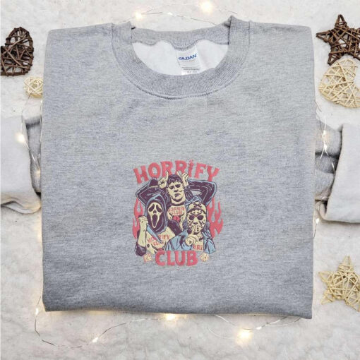 Horrify Club Stranger Things Embroidered Sweatshirt Halloween Embroidered Hoodie Best Halloween Gift Ideas