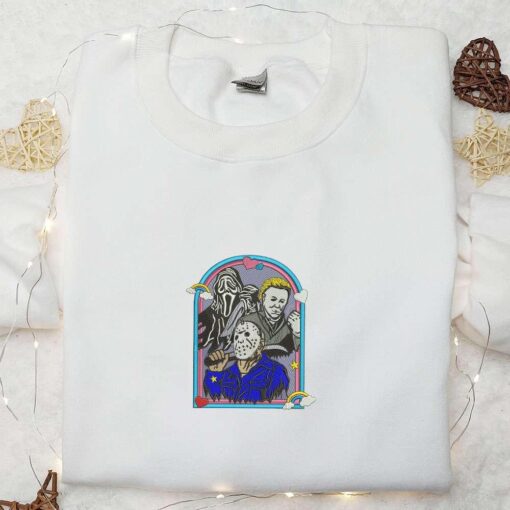 Horror Characters Embroidered Shirt Halloween Embroirdered Shirt Best Gifts for Family