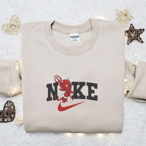 Hot Stuff the Little Devil x Nike Embroidered Sweatshirt Halloween Embroidered Shirt Best Halloween Gift Ideas