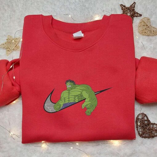 Hulk x Nike Embroidered Hoodie Nike Inspired Embroidered Shirt Best Gift for Family