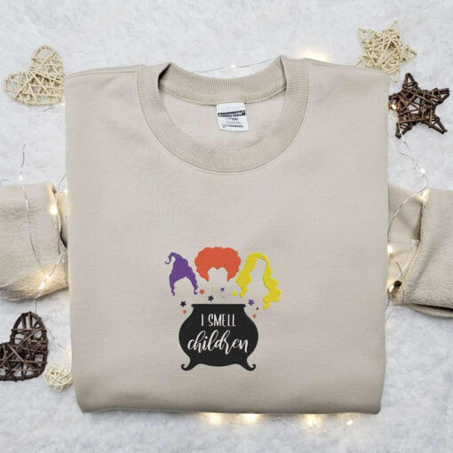 I Smell Children Sanderson Sisters Embroidered Sweatshirt Halloween Embroidered Shirt Best Halloween Gift Ideas