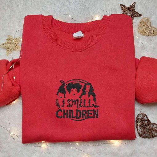 I Smell Children Sanderson Sisters Embroidered Sweatshirt Halloween Embroidered Shirt Best Halloween Gift Ideas