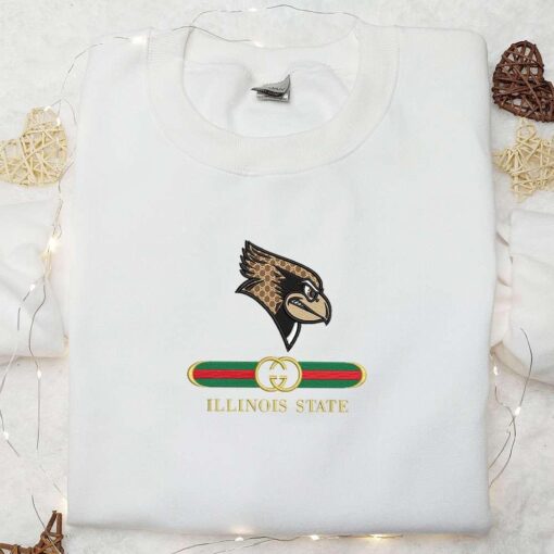 Illinois State Redbirds x Gucci Embroidered Shirt NCAA Sports Embroidered Hoodie Best Gift Idea