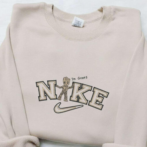 Im Groot x Nike Moive Embroidered Sweatshirt Nike Inspired Embroidered Shirt Best Gift for Family