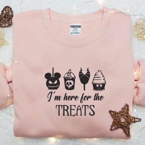 Im Here For The Treats Embroidered Sweatshirt Disney Characters Embroidered Shirt Best Halloween Gift Ideas
