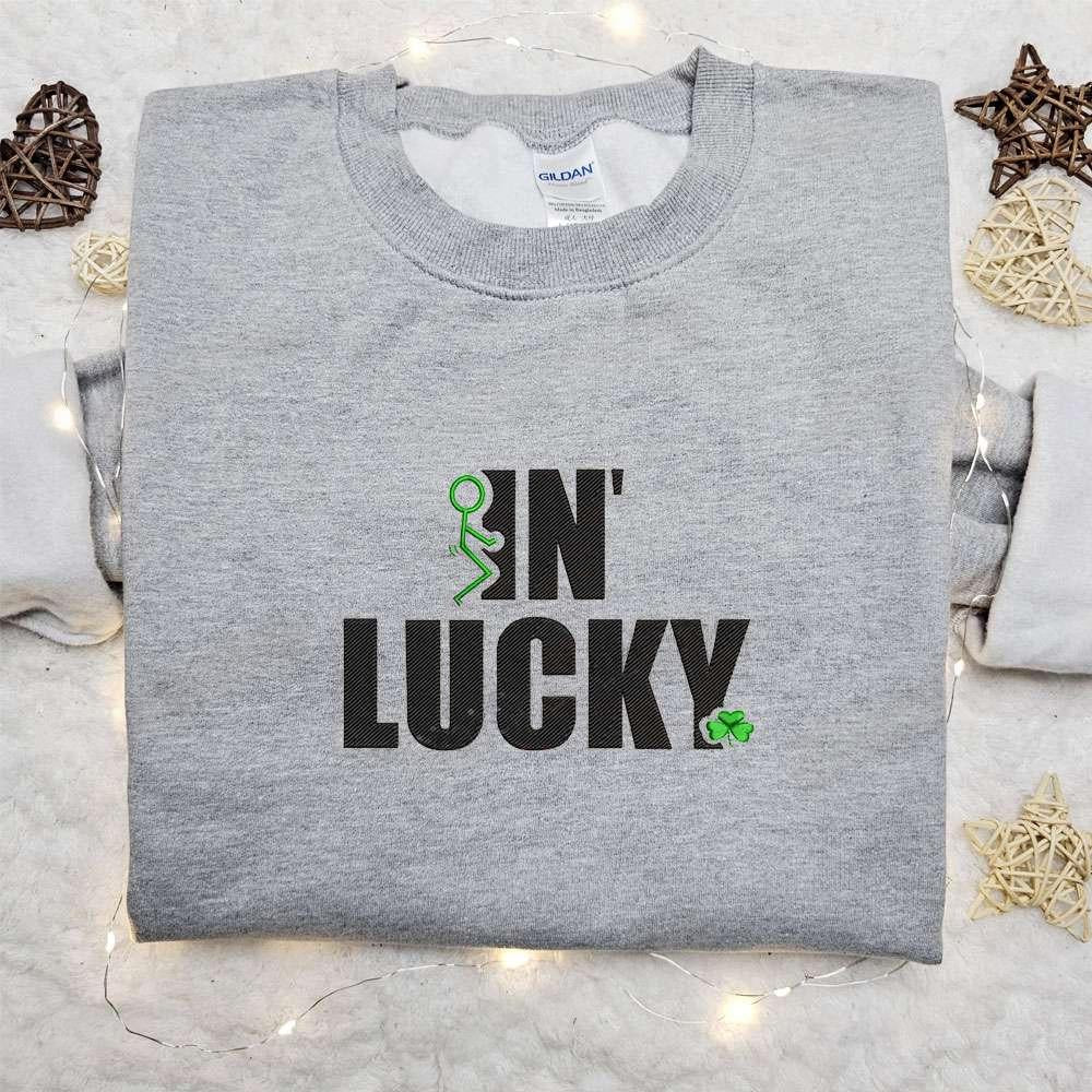 In Lucky Shamrock Embroidered Shirt Saint Patricks Day Embroidered Hoodie Best Holiday Gift Ideas
