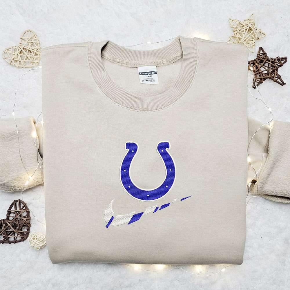 Indianapolis Colts x Nike Swoosh Embroidered Shirt NFL Sports Embroidered Hoodie Best Gift Idea