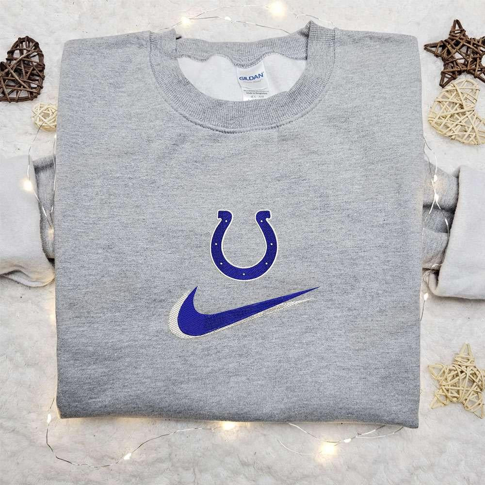Indianapolis Colts x Nike Swoosh Embroidered Shirt NFL Sports Embroidered Hoodie Best Gift Ideas