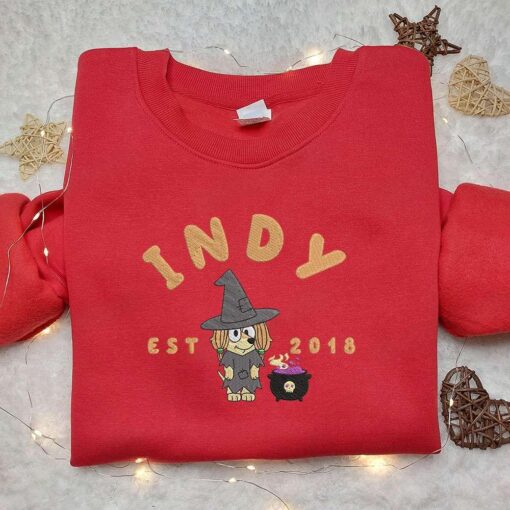 Indy Witch Embroidered Shirt The Bluey Disney Halloween Embroidered Sweatshirt Best Halloween Gift Ideas