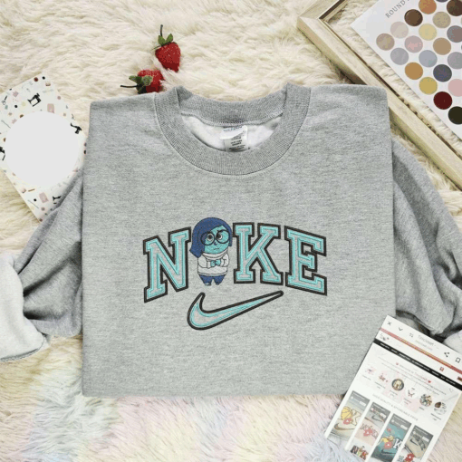 Inside Out Sadness X Nike Embroidered Shirt Disney Characters Embroidered Hoodie